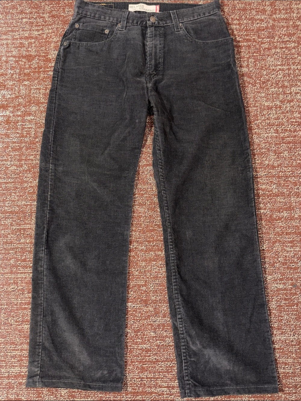 Levi's vintage Men's charcoal gray Corduroy Relaxed Straight leg Pants 32x32